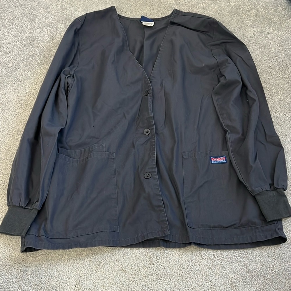 Cherokee Pewter Scrub Jacket